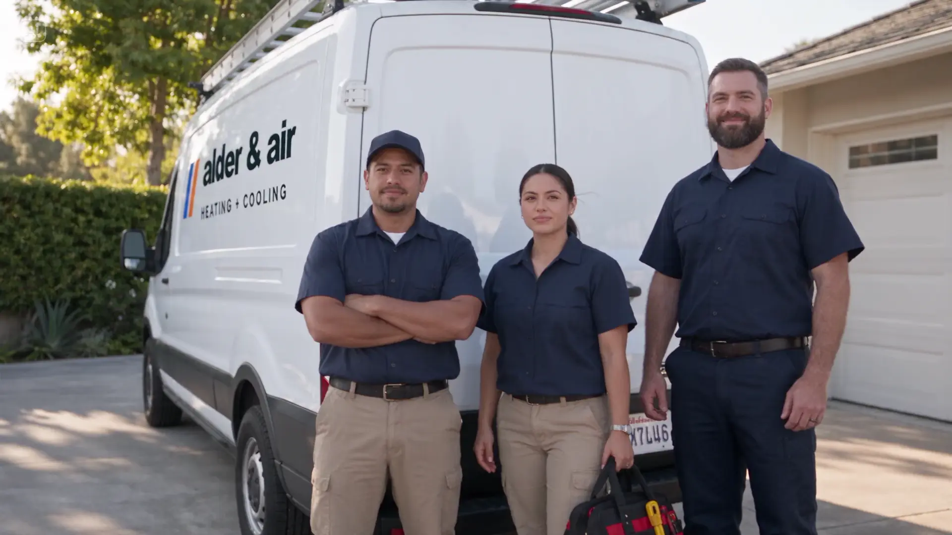 The Alder & Air demo team beside their van