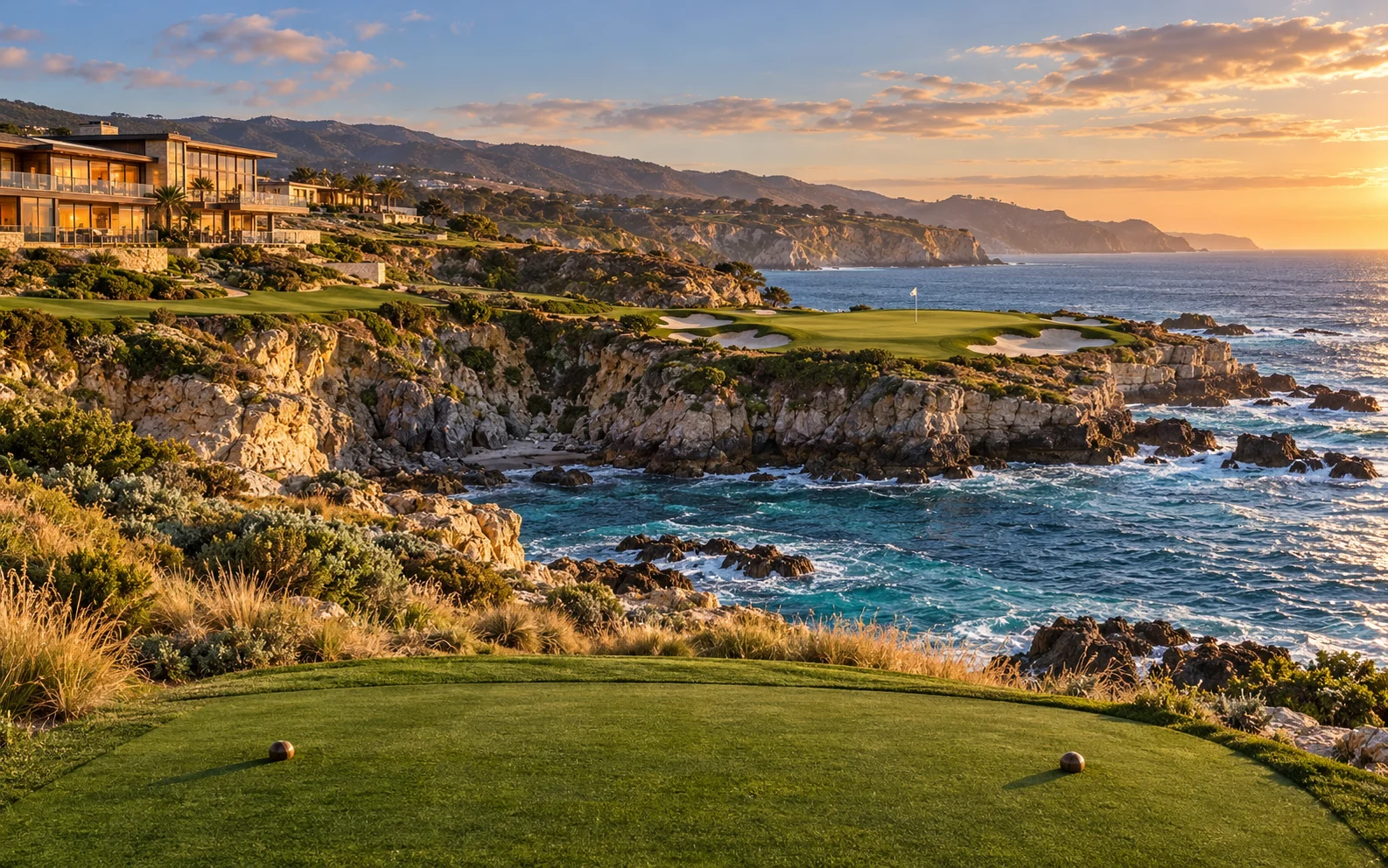 Cove Carry peninsula green across an ocean inlet